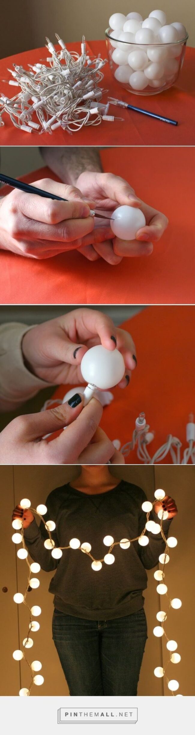 Whimsical White Ping-Pong Lights