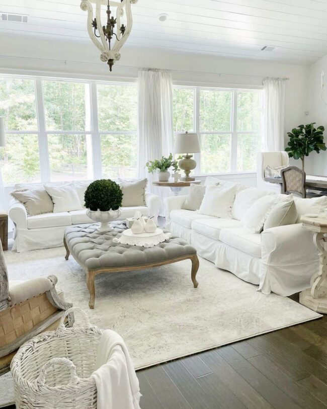 White Shiplap Sanctuary with Greenery