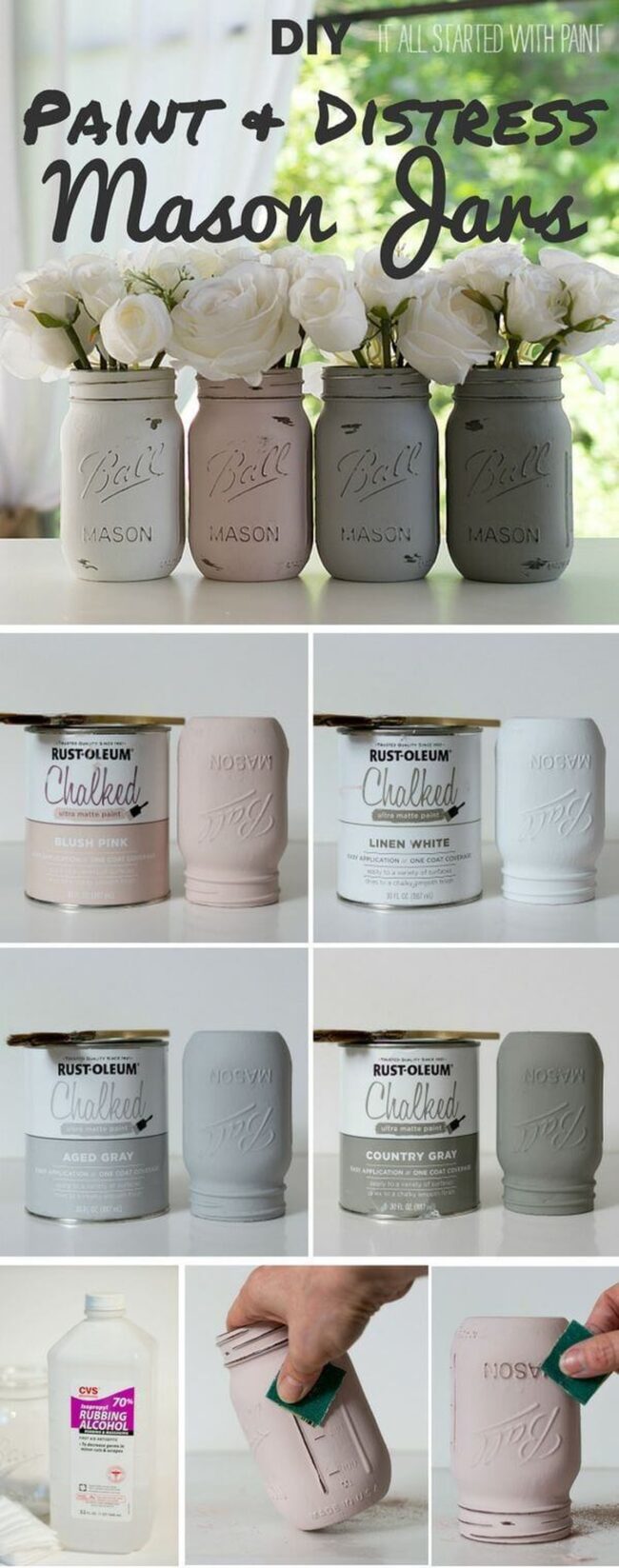 Weathered Neutral Mason Jars