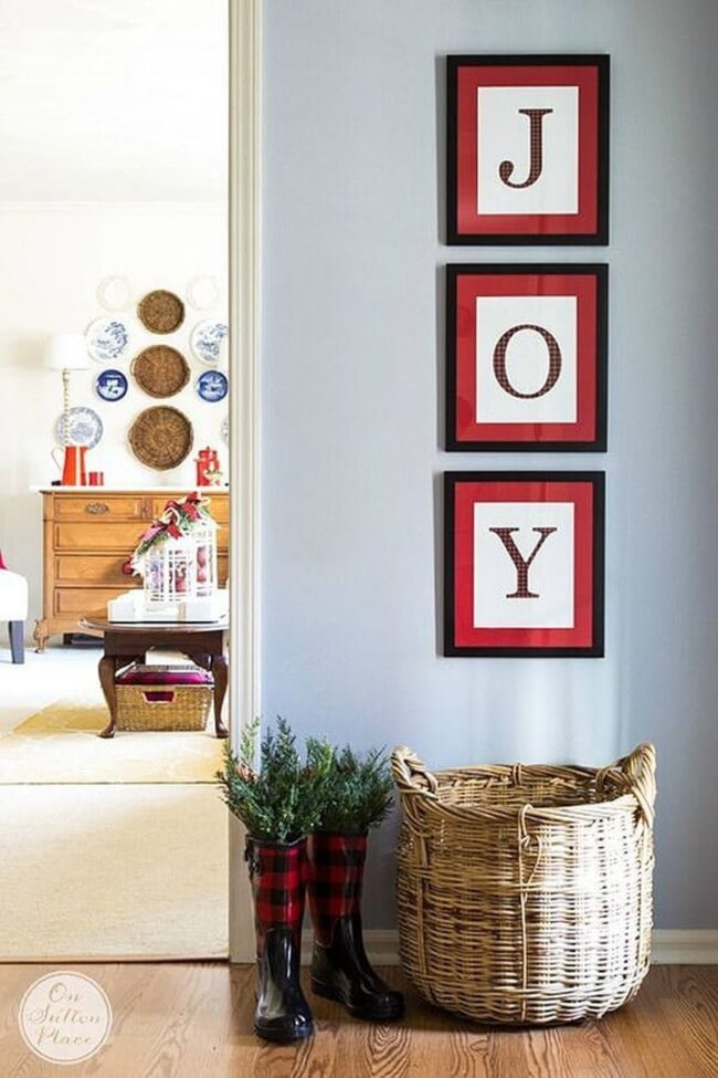 Festive Multicolor Joy Wall Art