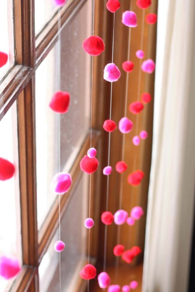 Colorful Pom Pom Window Magic