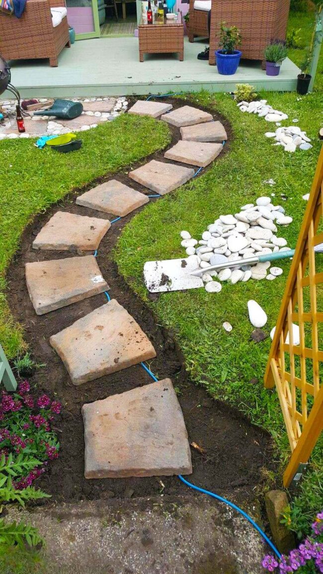 Organic Stone Pathway White Earth