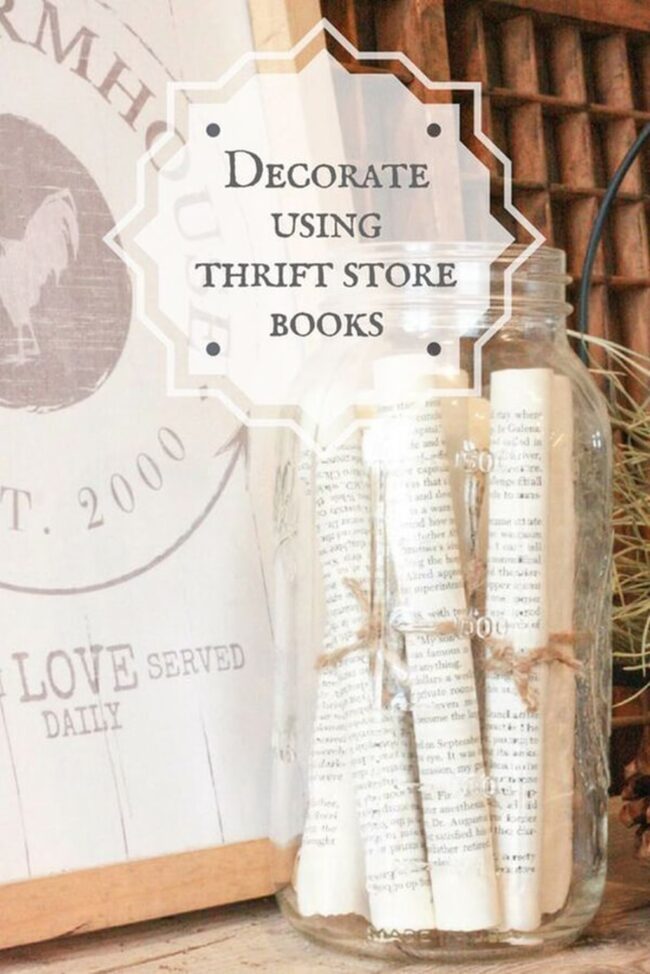 Rustic Typography Vintage Book Decor