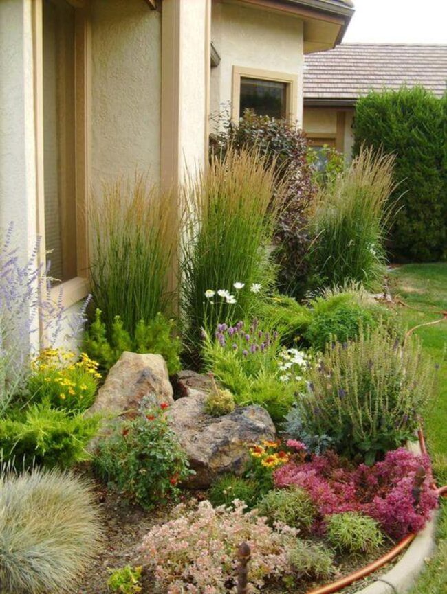 Sculptural Stone Grass Garden Symphony