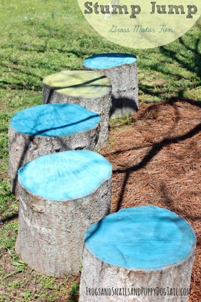 Colorful Tree Stump Playground Adventure