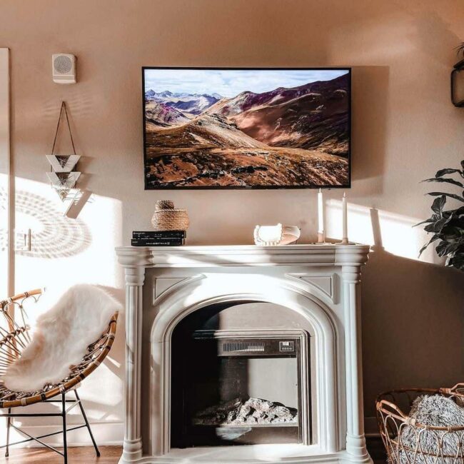 Neutral Rattan Bohemian Living Canvas