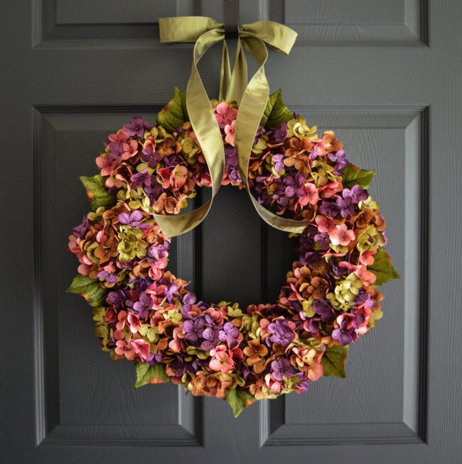 Pastel Hydrangea Summer Wreath
