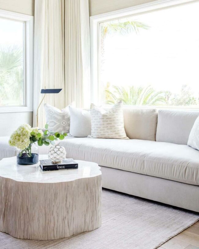 White Tree Trunk Sculptural Living Centerpiece