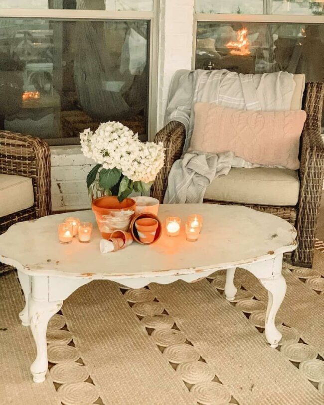White Coastal Chic Porch Sanctuary
