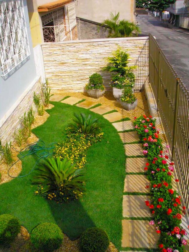 Urban Green Sanctuary Stone Pathways