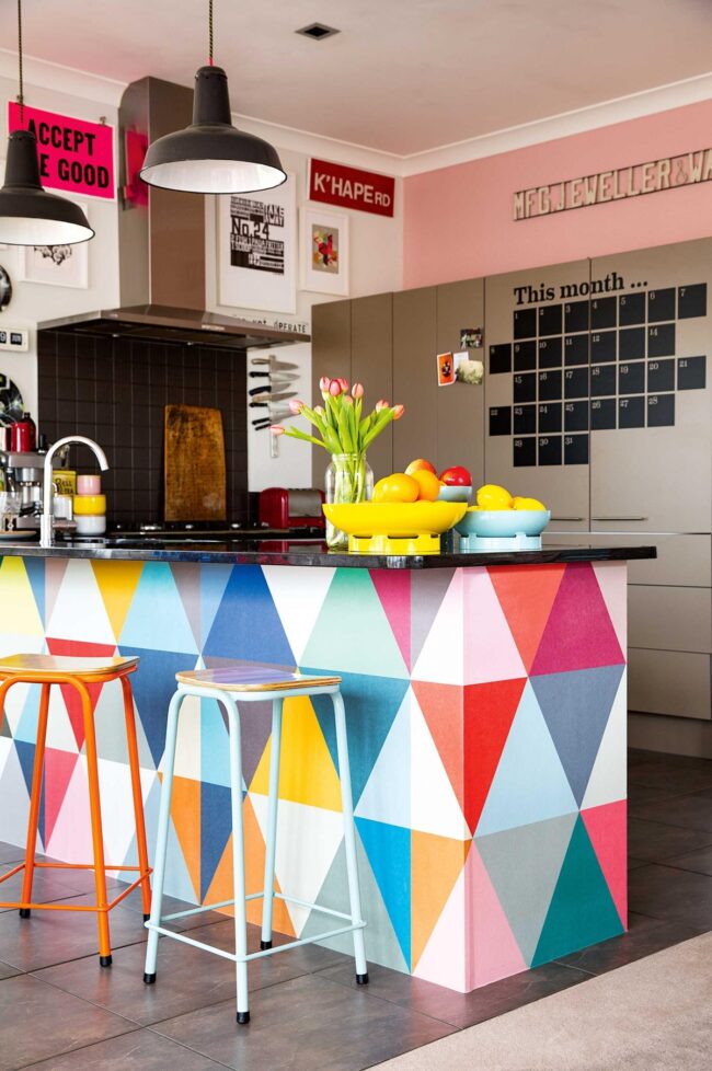 Colorful Wallpaper Kitchen Revival