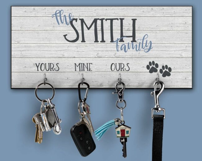 Rustic Personalized Wood Key Station