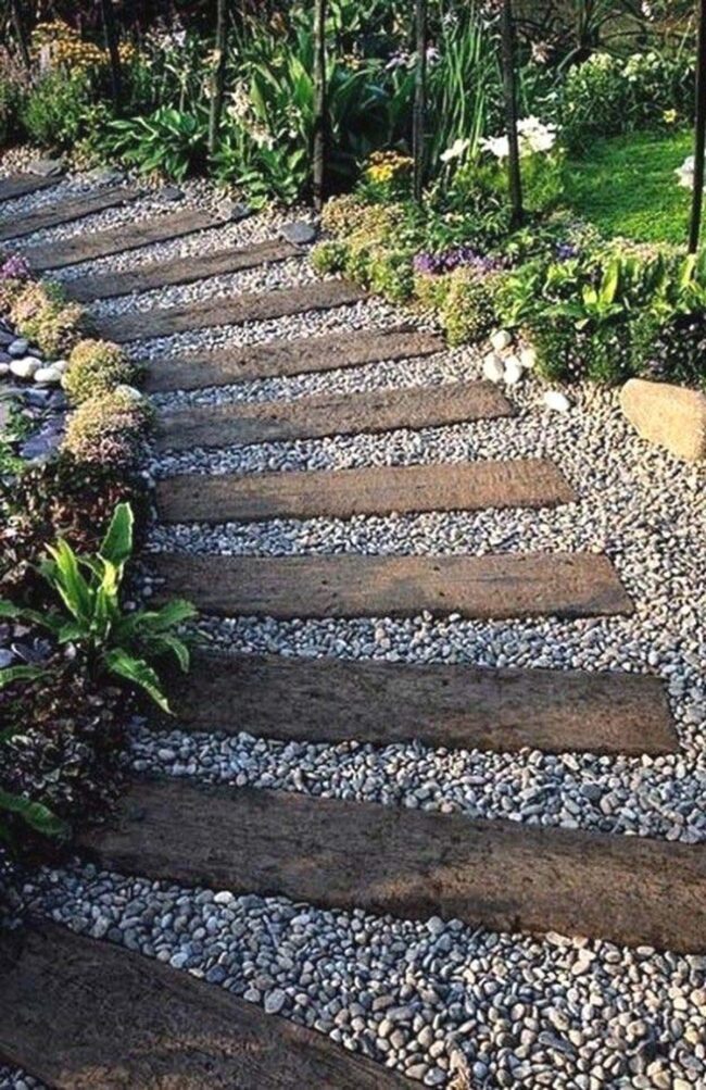 Wooden Gravel Path Nature's Walkway