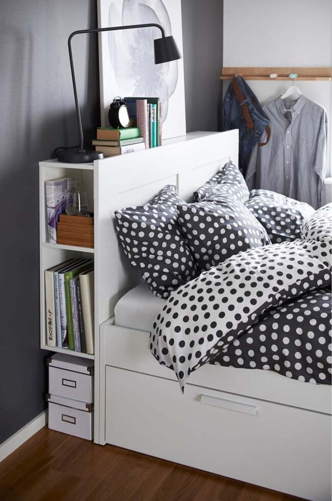 Shelved Sanctuary Midnight Blue Headboard