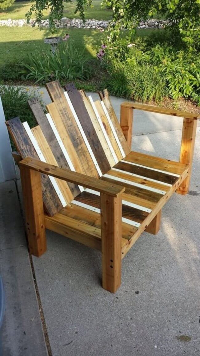 Reclaimed Rainbow Adirondack Bench
