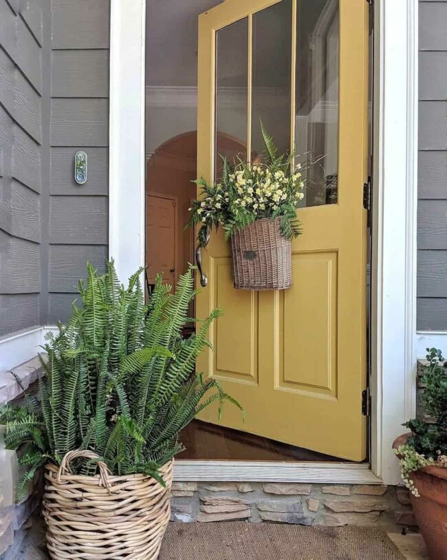 Yellow Door Embraces Grey Home Charm