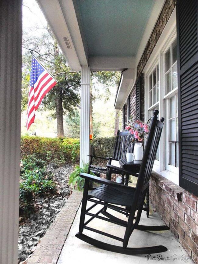 Vintage Wooden Chairs on Sunset Porch