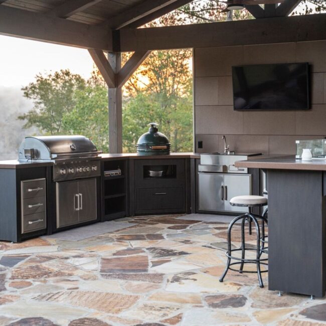 Panoramic Outdoor Kitchen Stone Sanctuary