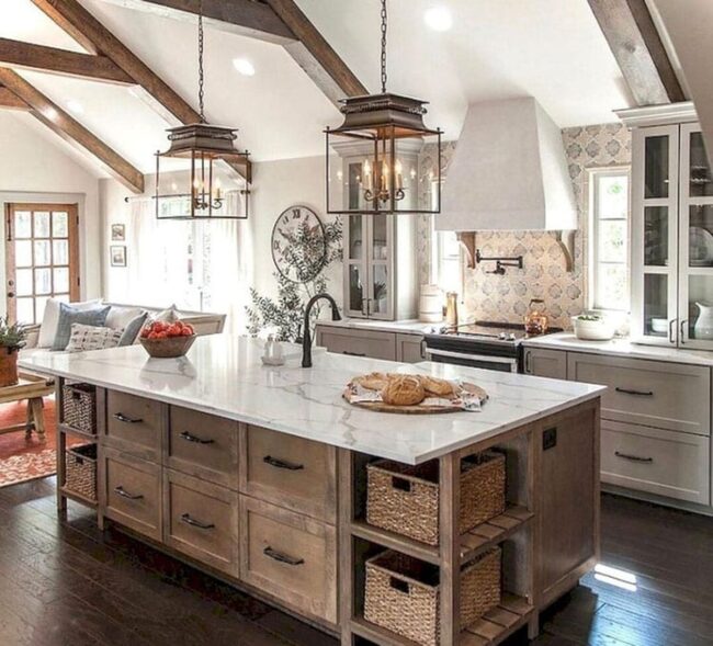 Weathered Wood Meets Pristine White Quartz
