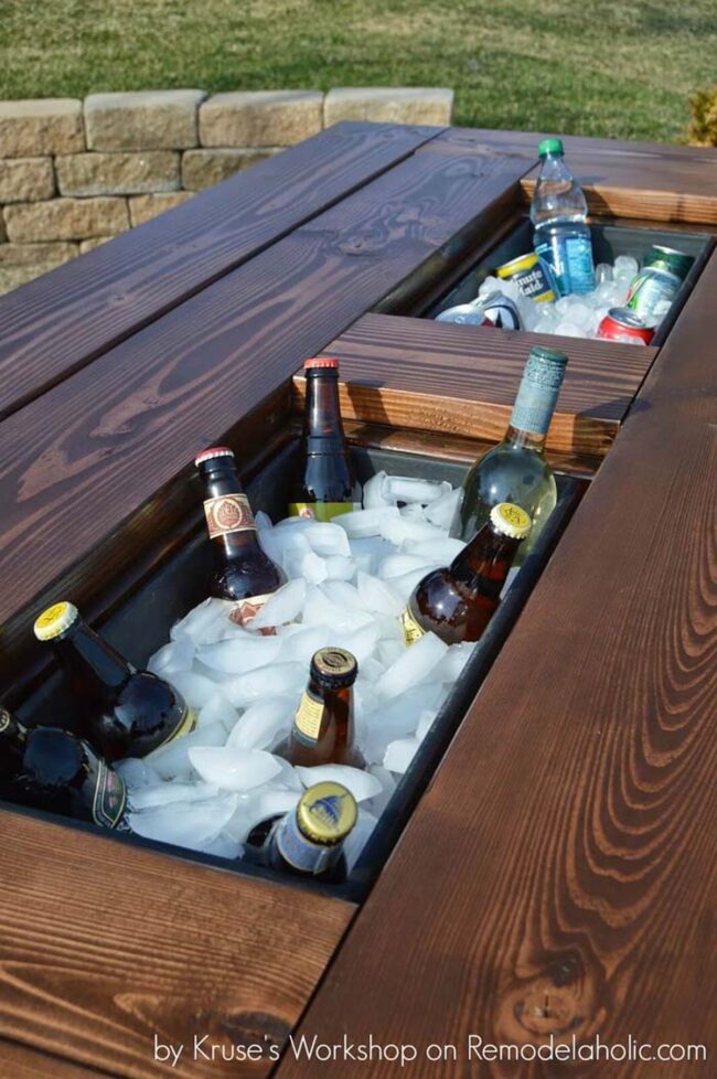 Frosty Wooden Ice Box Party Table