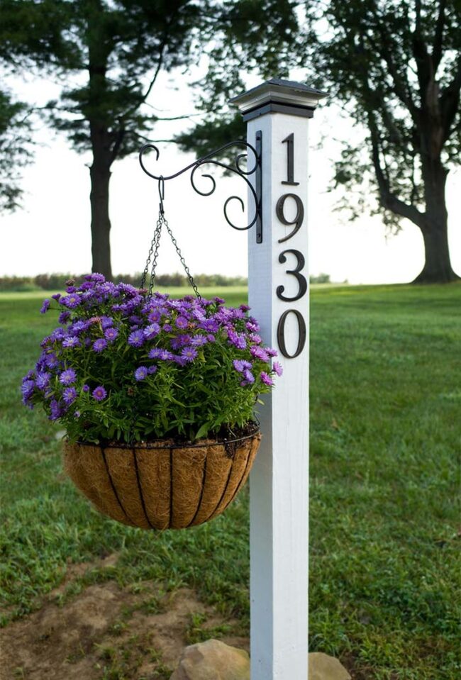 Weathered Wood Blooming House Marker