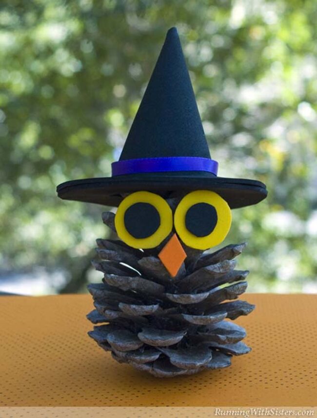 Midnight Witch Pinecone Owl Magic