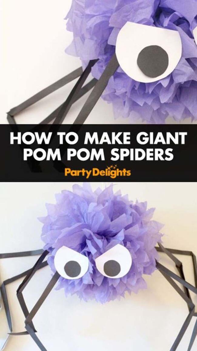 Fuzzy Spiders Haunt Halloween Craft