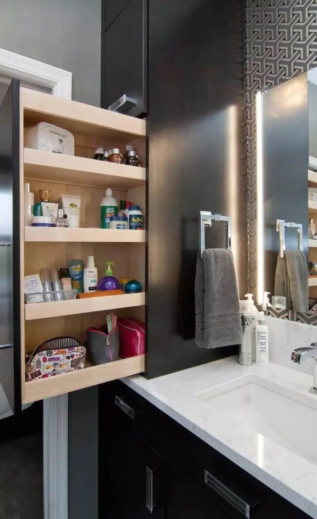 Concealed Bathroom Storage Shelves