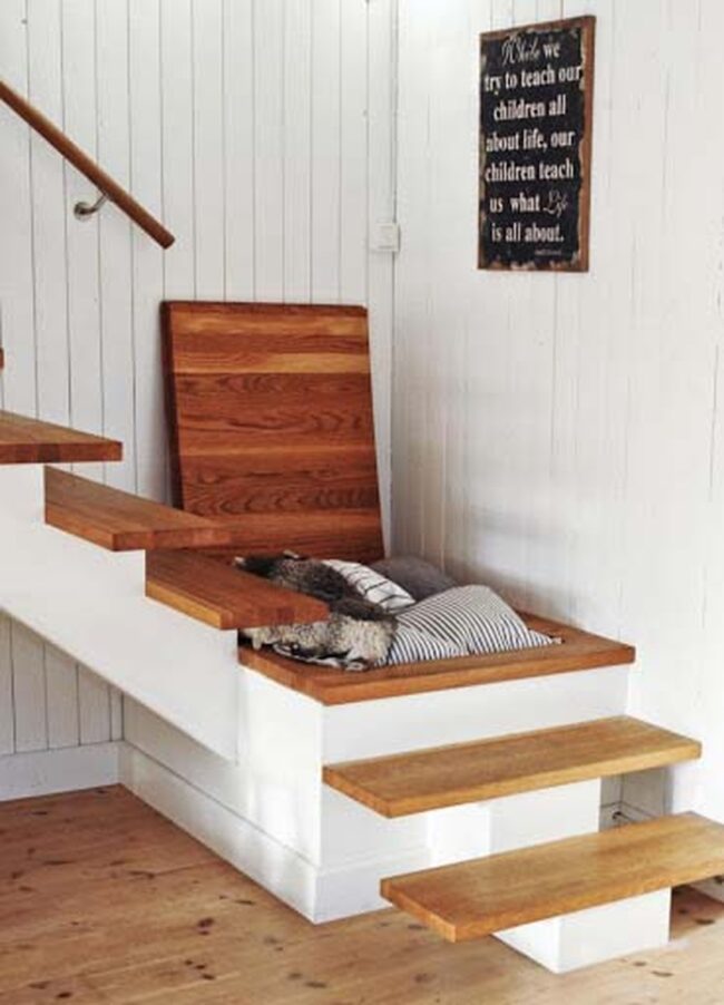 Secret Staircase Storage Under Floating Steps
