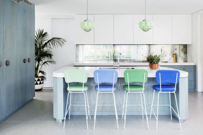 Blue Gradient Waves Kitchen Design