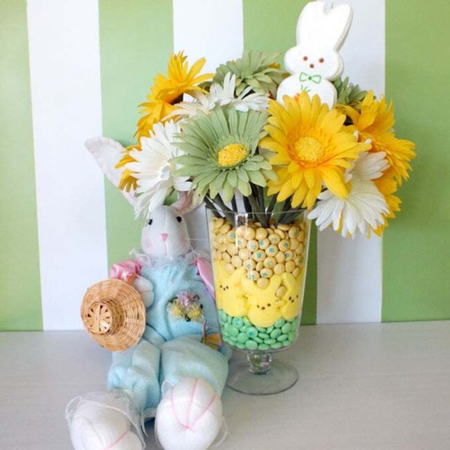 Candied Pastel Peeps Spring Centerpiece