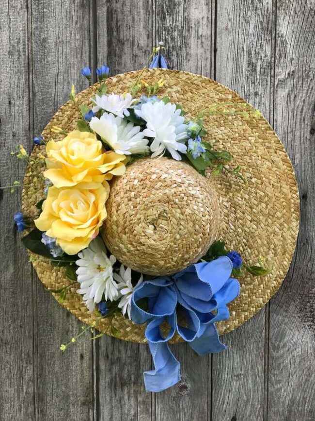 Soft Floral Summer Hat Wreath