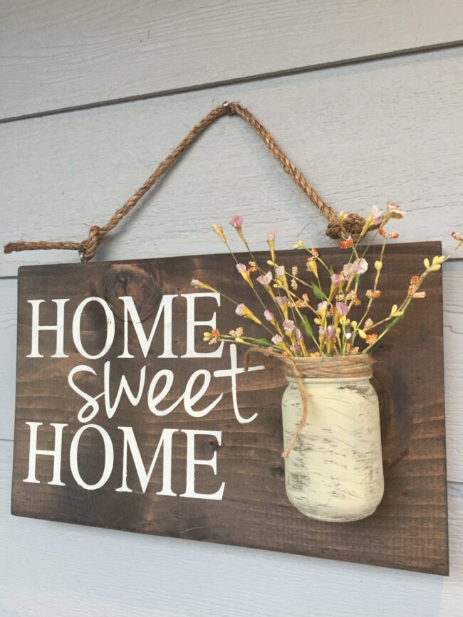 Rustic Mason Jar Wood Sign