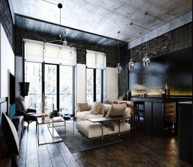 Charcoal Navy Walls Commanding Space