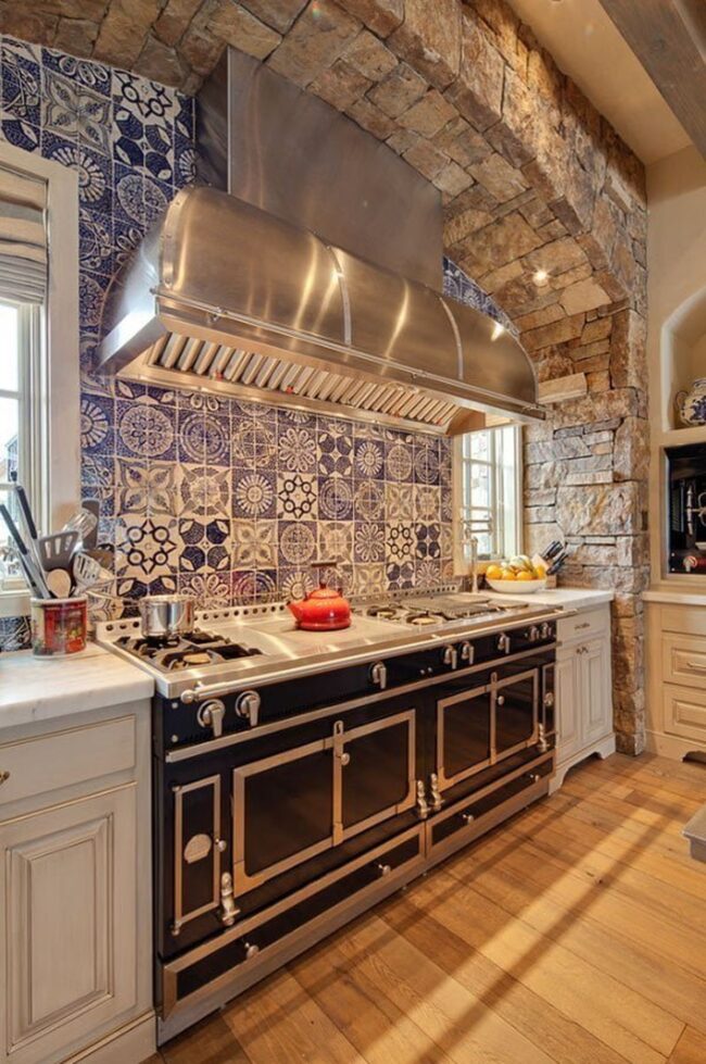 Blue Wave Kitchen Tiles Design