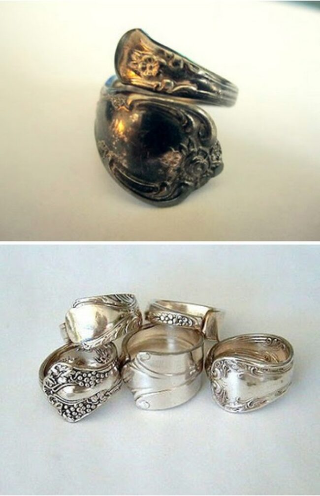 Silver Rings Embrace Delicate Dining