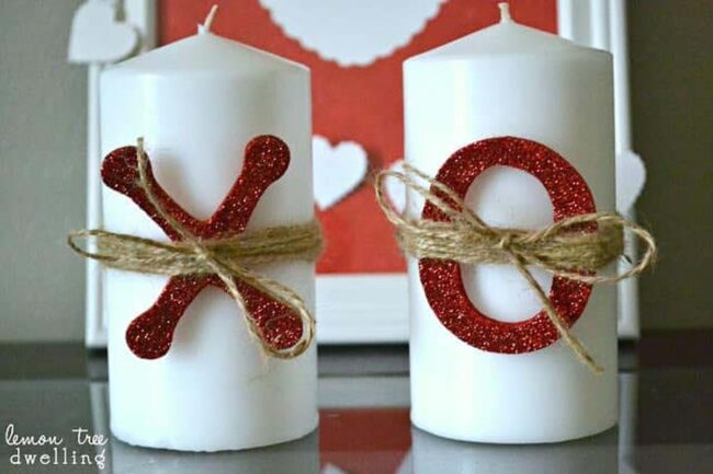 XO Candle Romance White Twine Embrace
