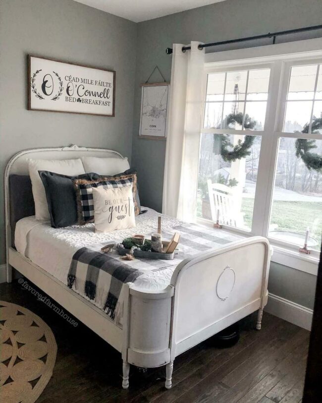 Grey Walls White Trim Woodland Windows