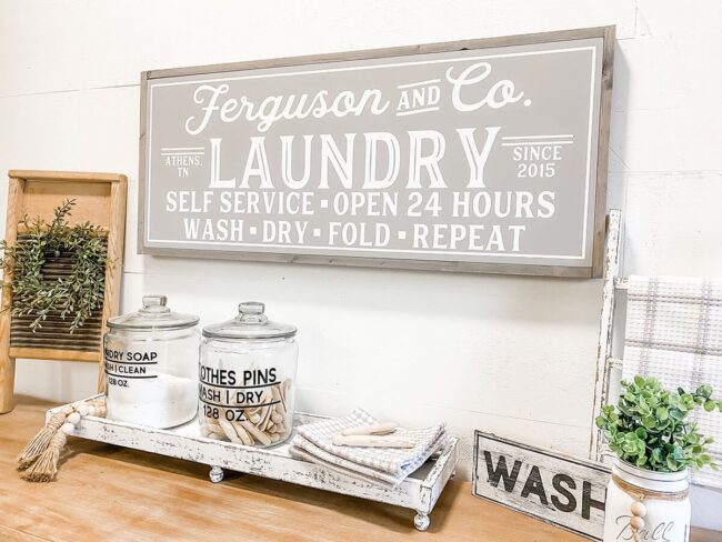 Personalized Vintage Farmhouse Laundry Sign