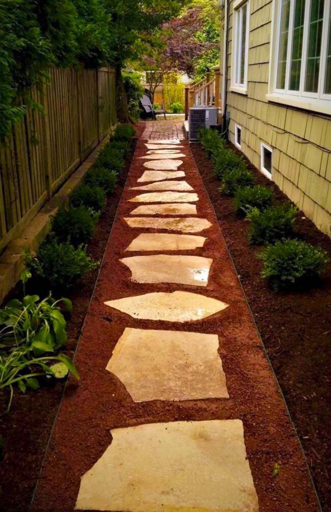 Stone Path Through Verdant Garden Sanctuary