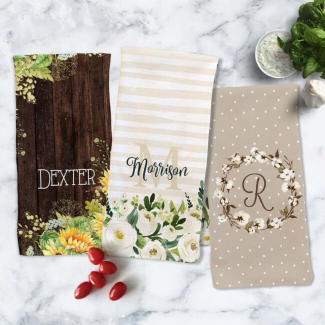 Family Festive Monogram Towels