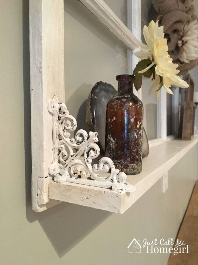 Rustic Window Frame Mantel Shelf