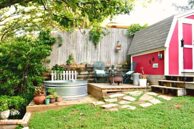 Stock Tank Blue Summer Oasis Platform