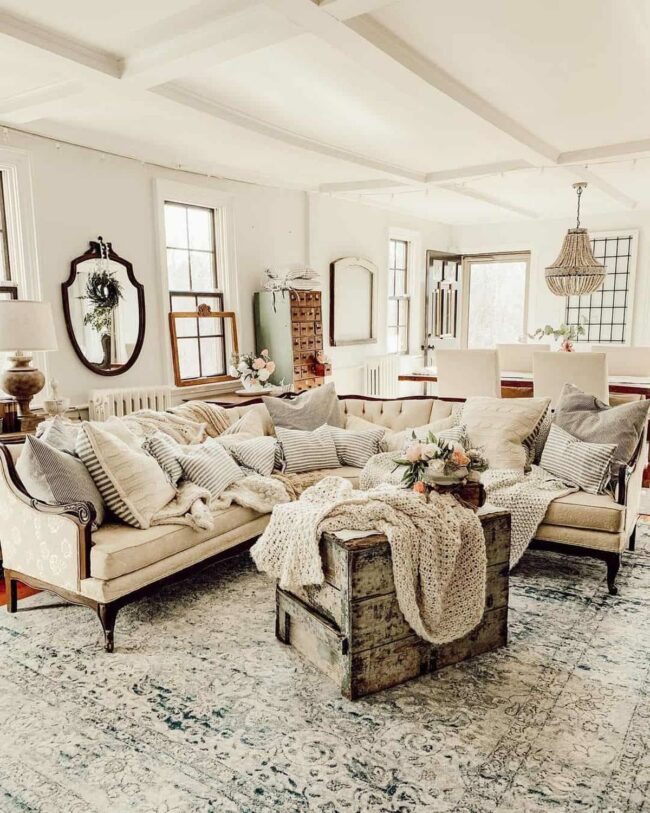 Midnight Wood Mirror Illuminates Space