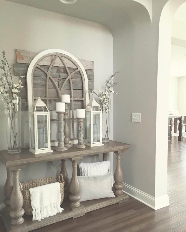 Rustic White Baluster Console Sanctuary