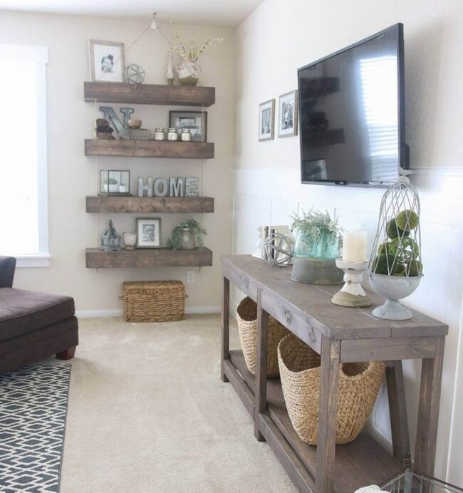Weathered Oak Shelves Bold Dimension