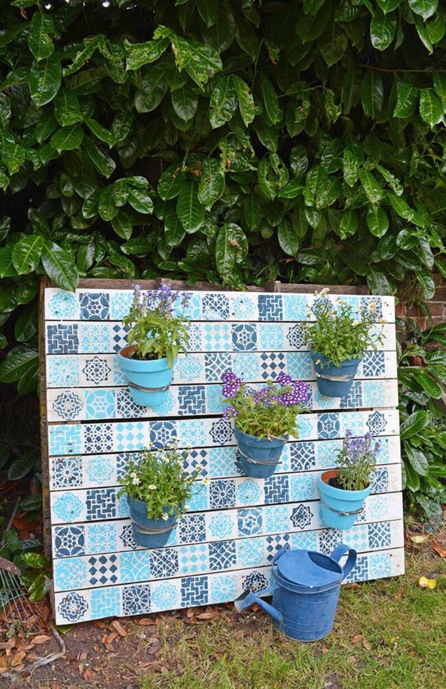 Terracotta Tiles Pallet Garden Charm
