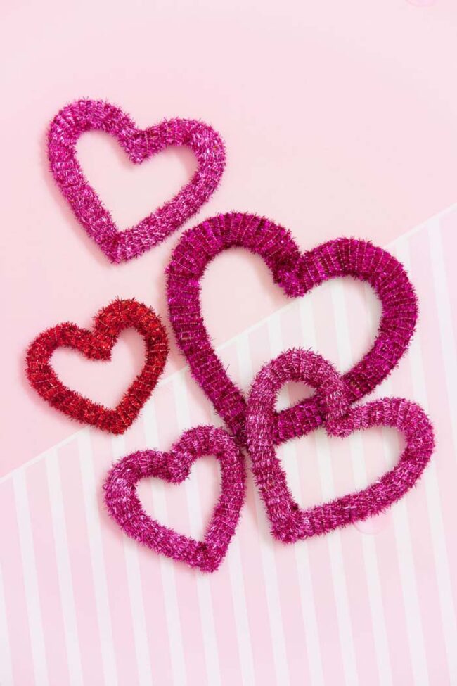 Crimson Wire Hearts Valentine Craft