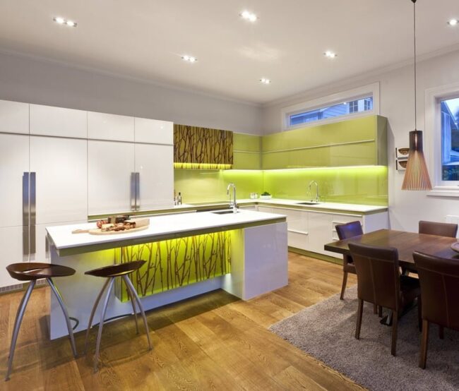 Luminous Green Spring Kitchen Design