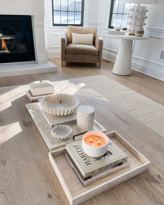 White Round Table Anchors Comfort Zone